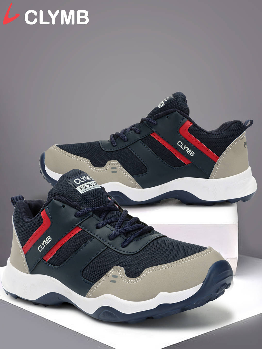    			Clymb Sports Navy Men's Sports Running Shoes