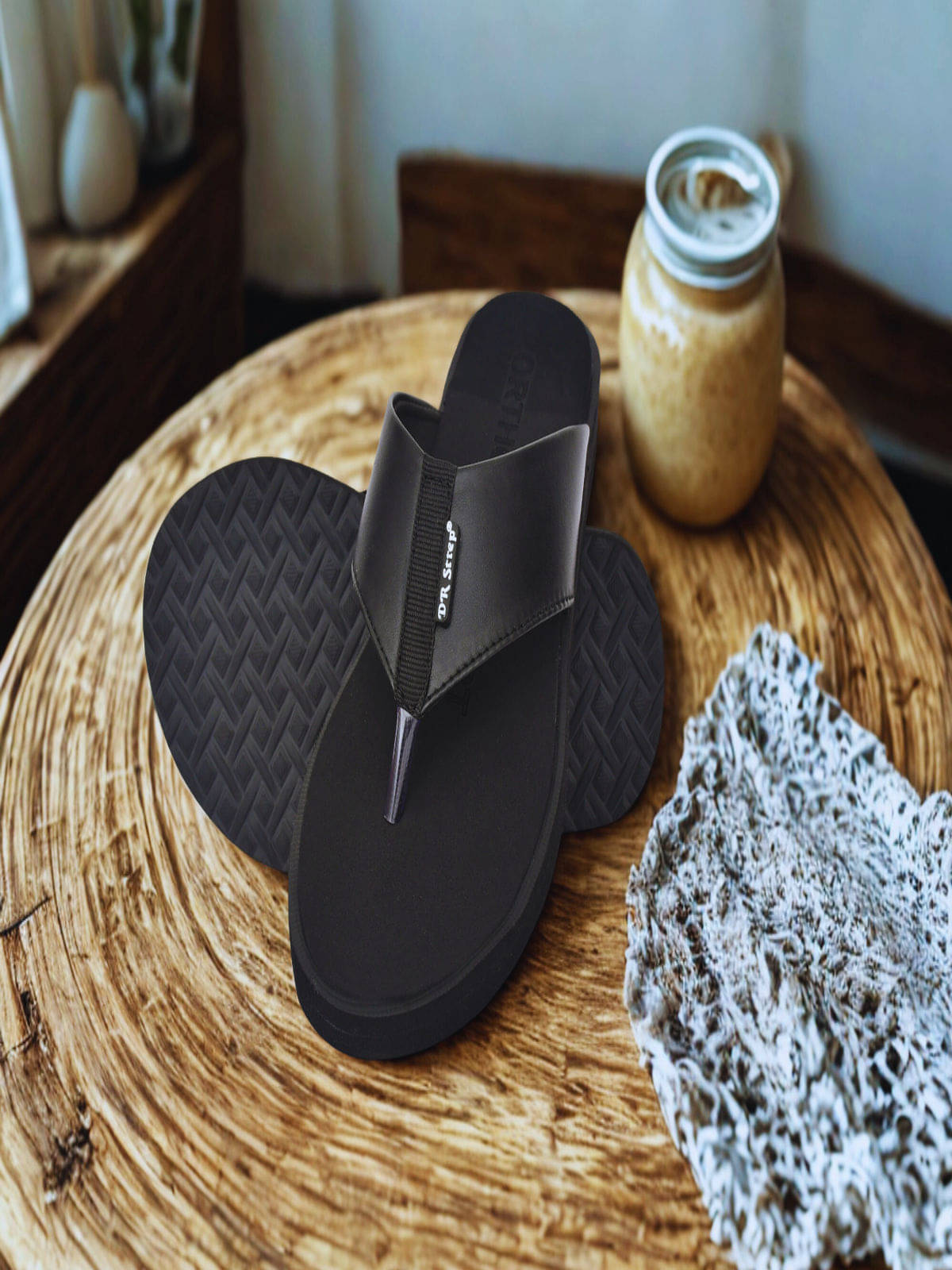     			DR Sttep Black Men's Daily Slipper