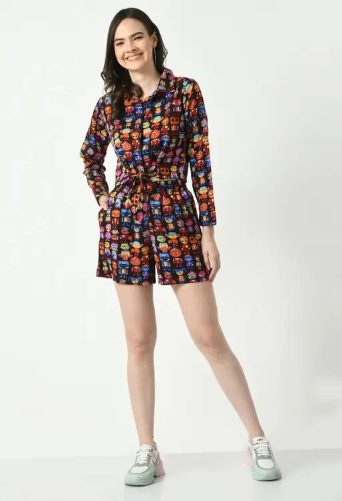     			Divine Bezz Women Printed Top With Shorts Co-Ord Set ( Multicolor )