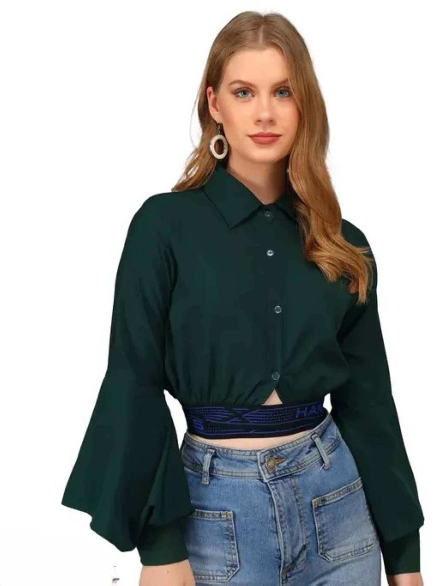     			Divine Bezz Women's Crepe Crop Top ( Yellow )