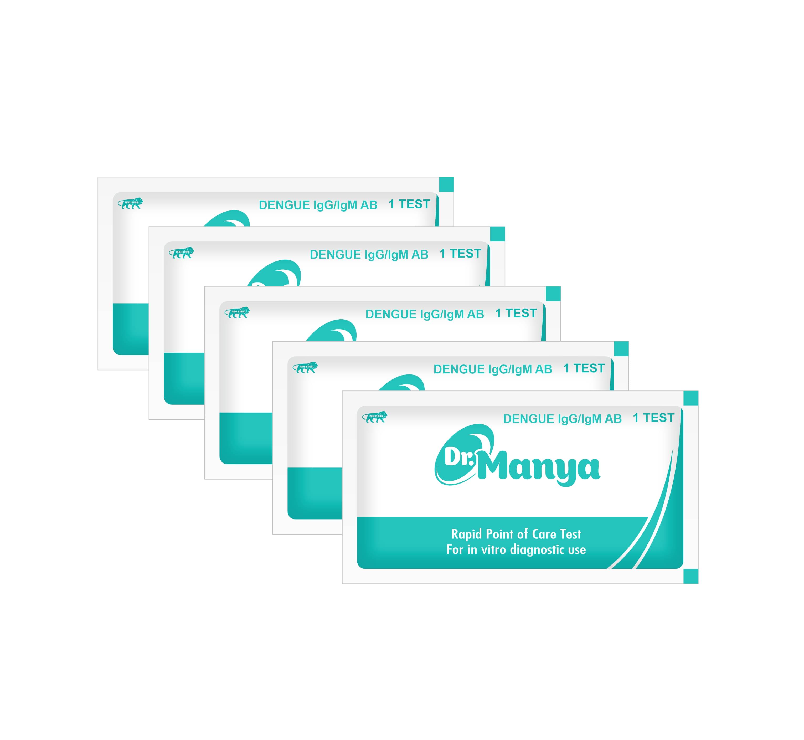 Dr. Manya Dengue IgG/IgM Test Kit – Pack of 5 | Fast & Accurate Screening for Dengue Infection | Reliable & Simple to Use Dr. Manya Dengue IgG/IgM Test Kit – Pack of 5 | Fast & Accurate Screening for Dengue Infection | Reliable & Simple to Use