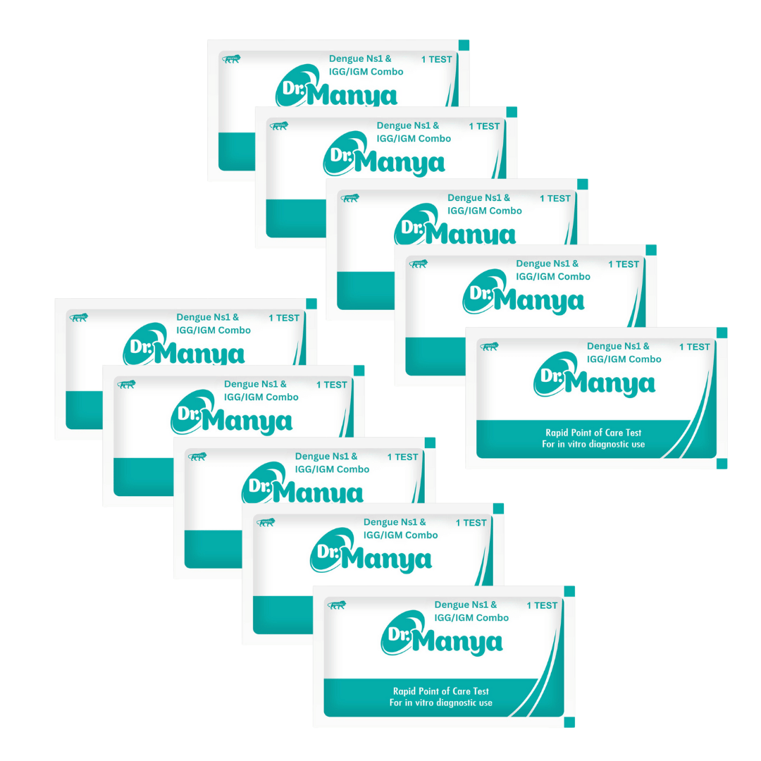 Dr. Manya Dengue NS1 and IgG/IgM Rapid Test Kit – Pack of 10 | Dual Marker Detection | Reliable Dengue Screening Solution Dr. Manya Dengue NS1 and IgG/IgM Rapid Test Kit – Pack of 10 | Dual Marker Detection | Reliable Dengue Screening Solution