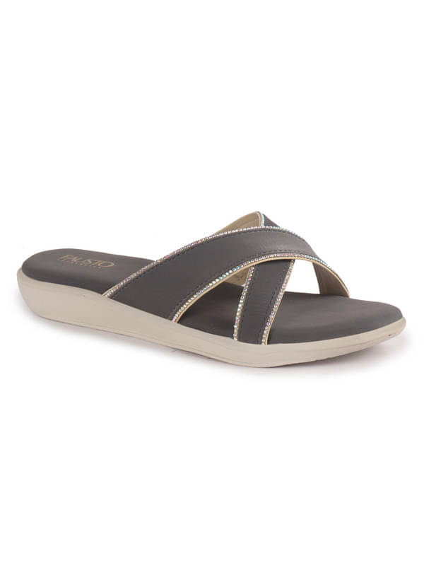     			Fausto Dark Grey Women's Flats