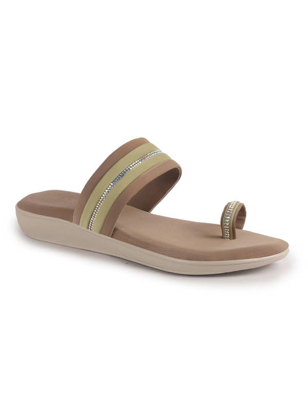     			Fausto Khaki Women's Flats