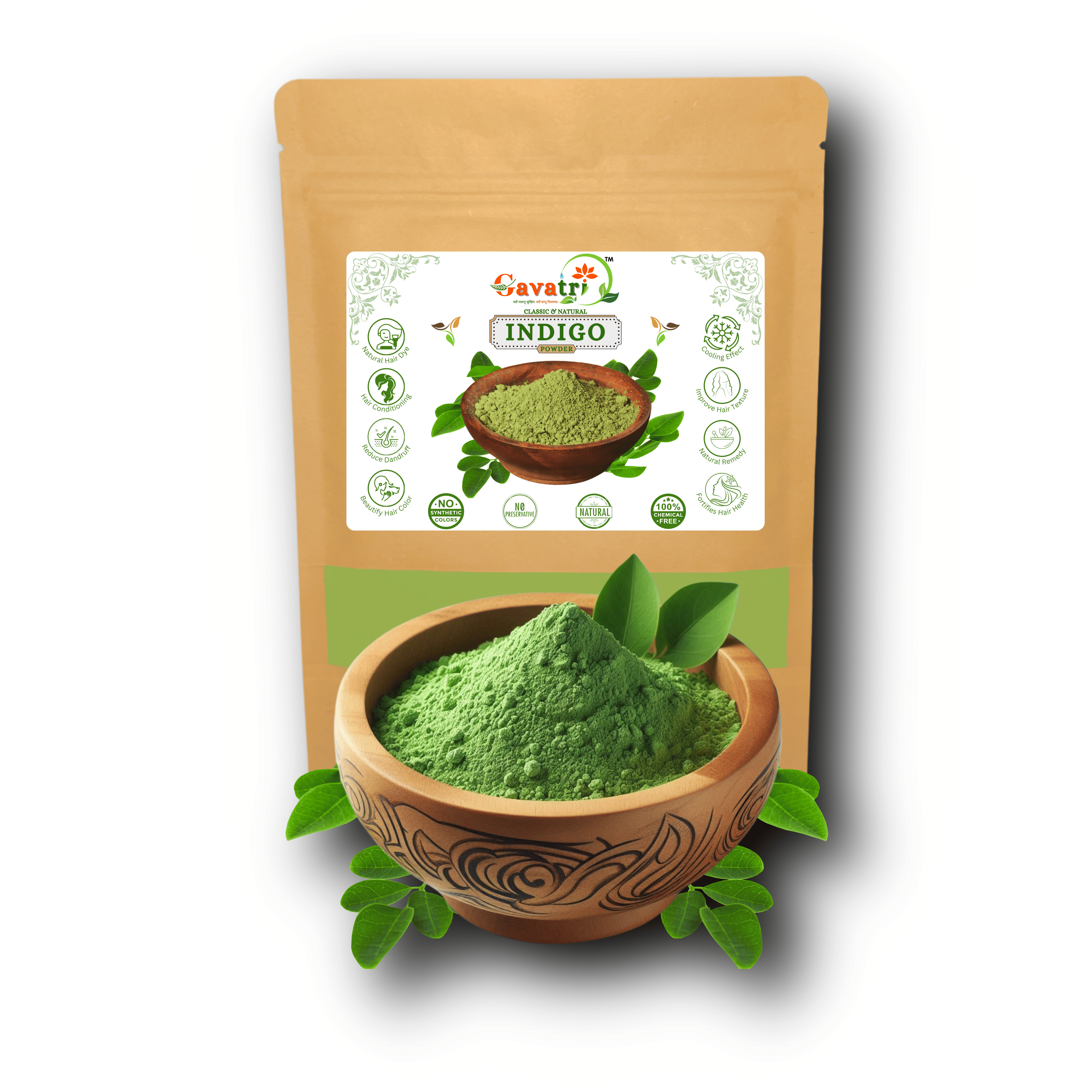     			Gavatri Classic And Natural Indigo Leaf Powder For Hair Color & Hair Care 500 gm