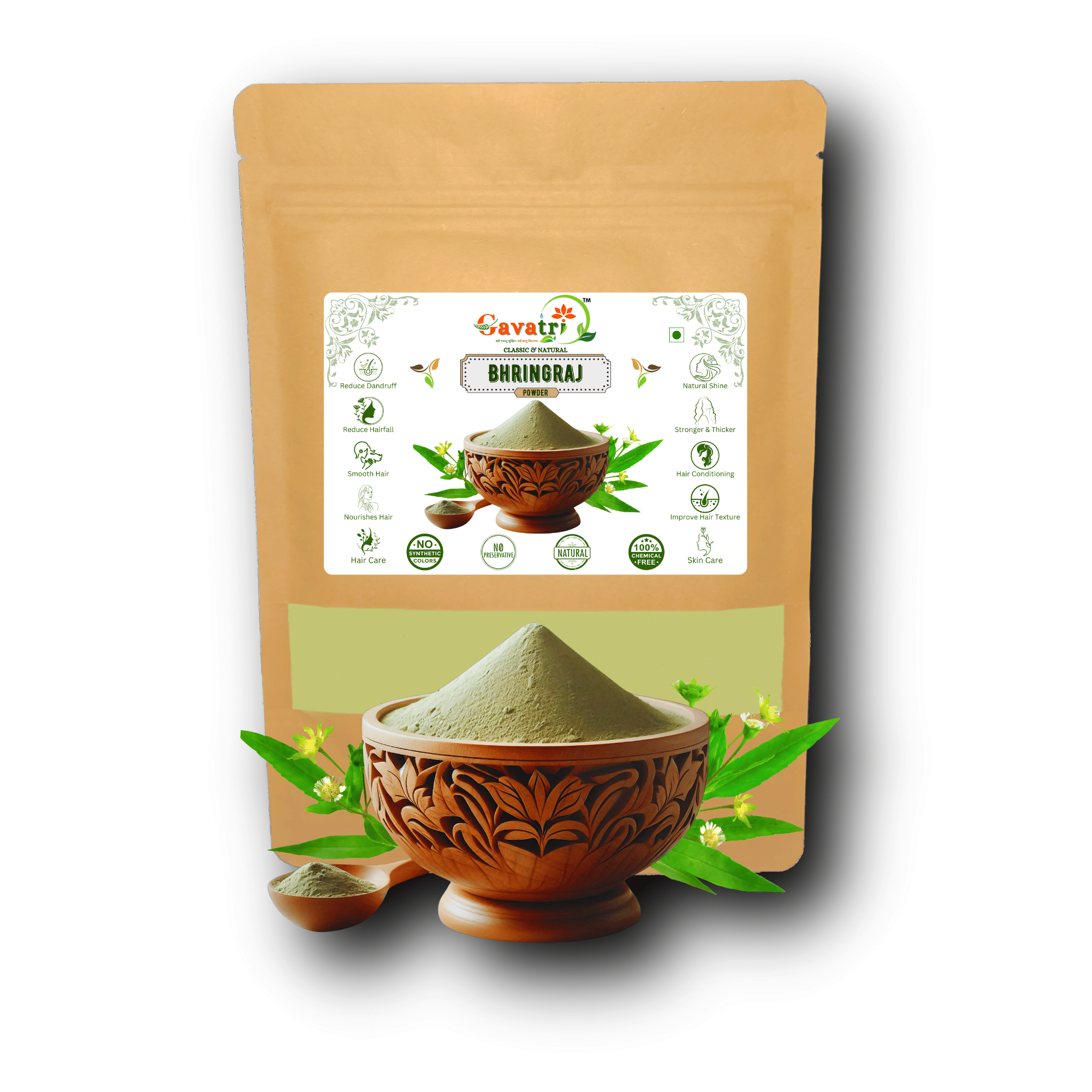 Gavatri Classic And Natural Bhringraj Powder For Hair Care 500 gm Gavatri Classic And Natural Bhringraj Powder For Hair Care 500 gm