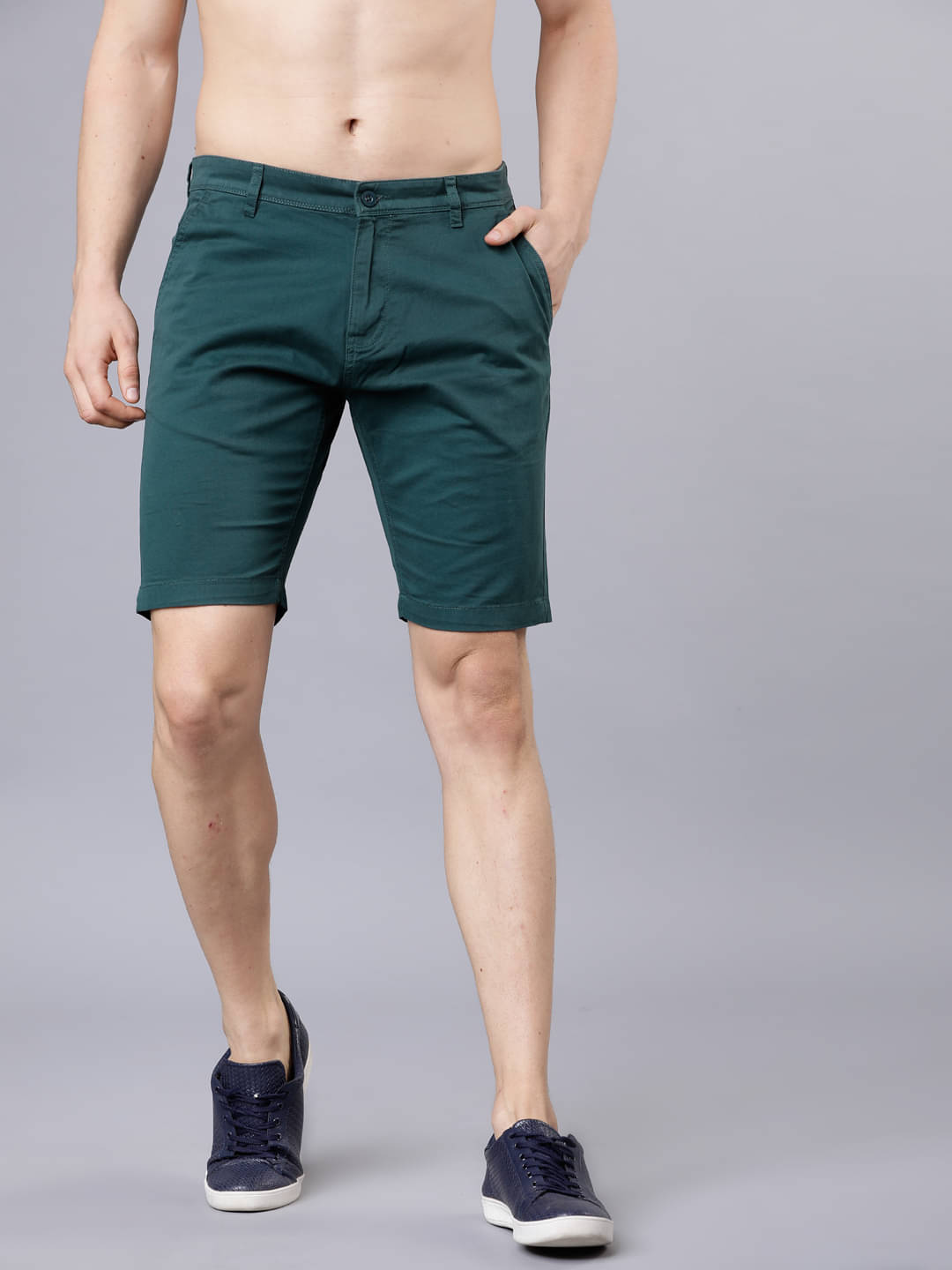     			Highlander Blue Cotton Blend Men's Shorts ( Pack of 1 )