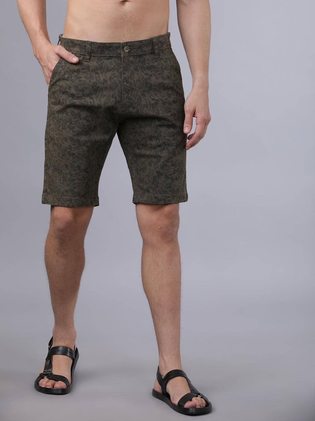 Highlander Olive Cotton Blend Men's Chino Shorts ( Pack of 1 ) - Shorts | Buy online on ZillyBuy