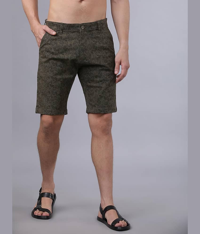 Highlander Olive Cotton Blend Men's Chino Shorts ( Pack of 1 ) - Shorts | Buy online on ZillyBuy
