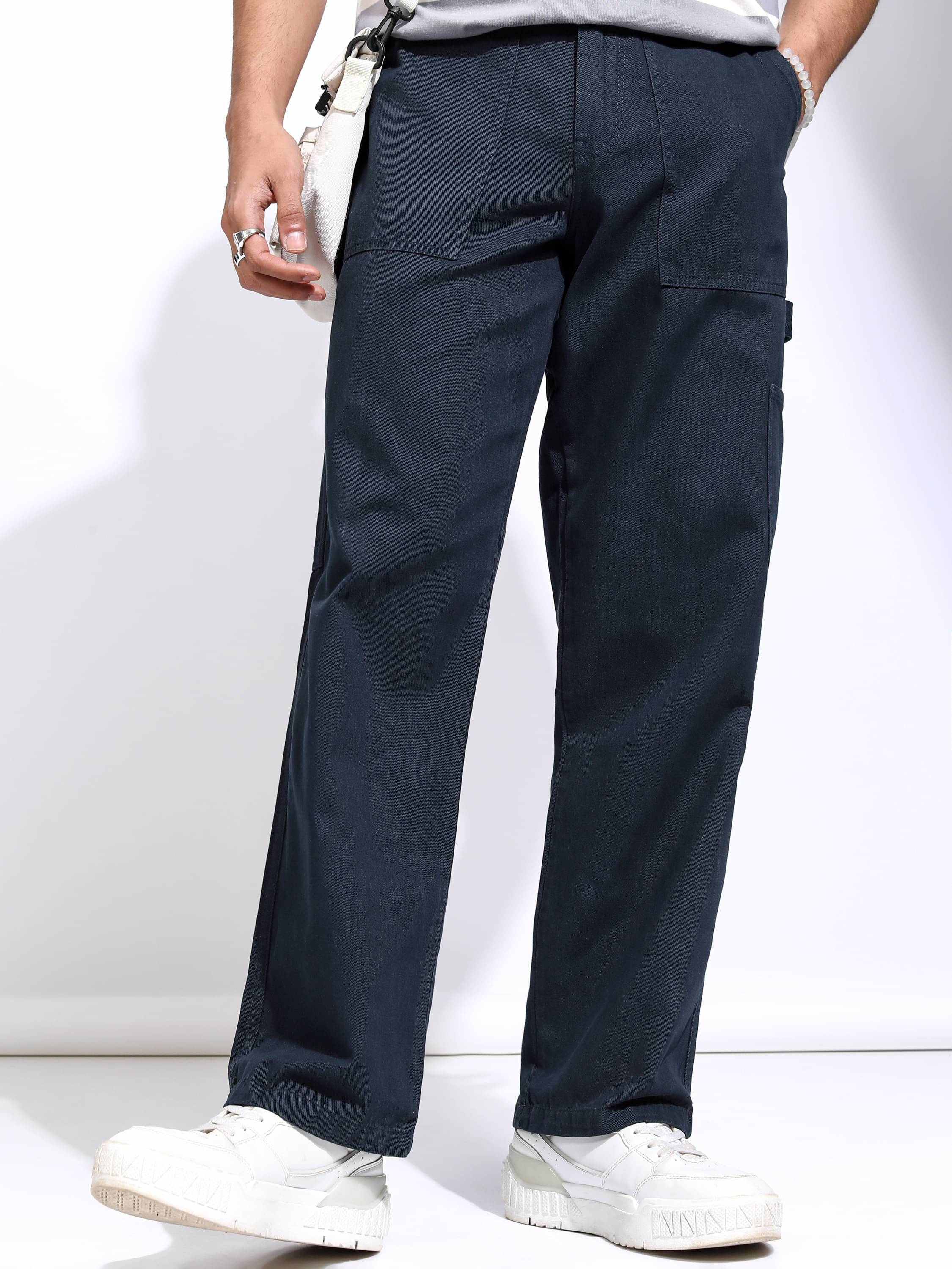     			Highlander Regular Flat Men's Cargos - Blue ( Pack of 1 )