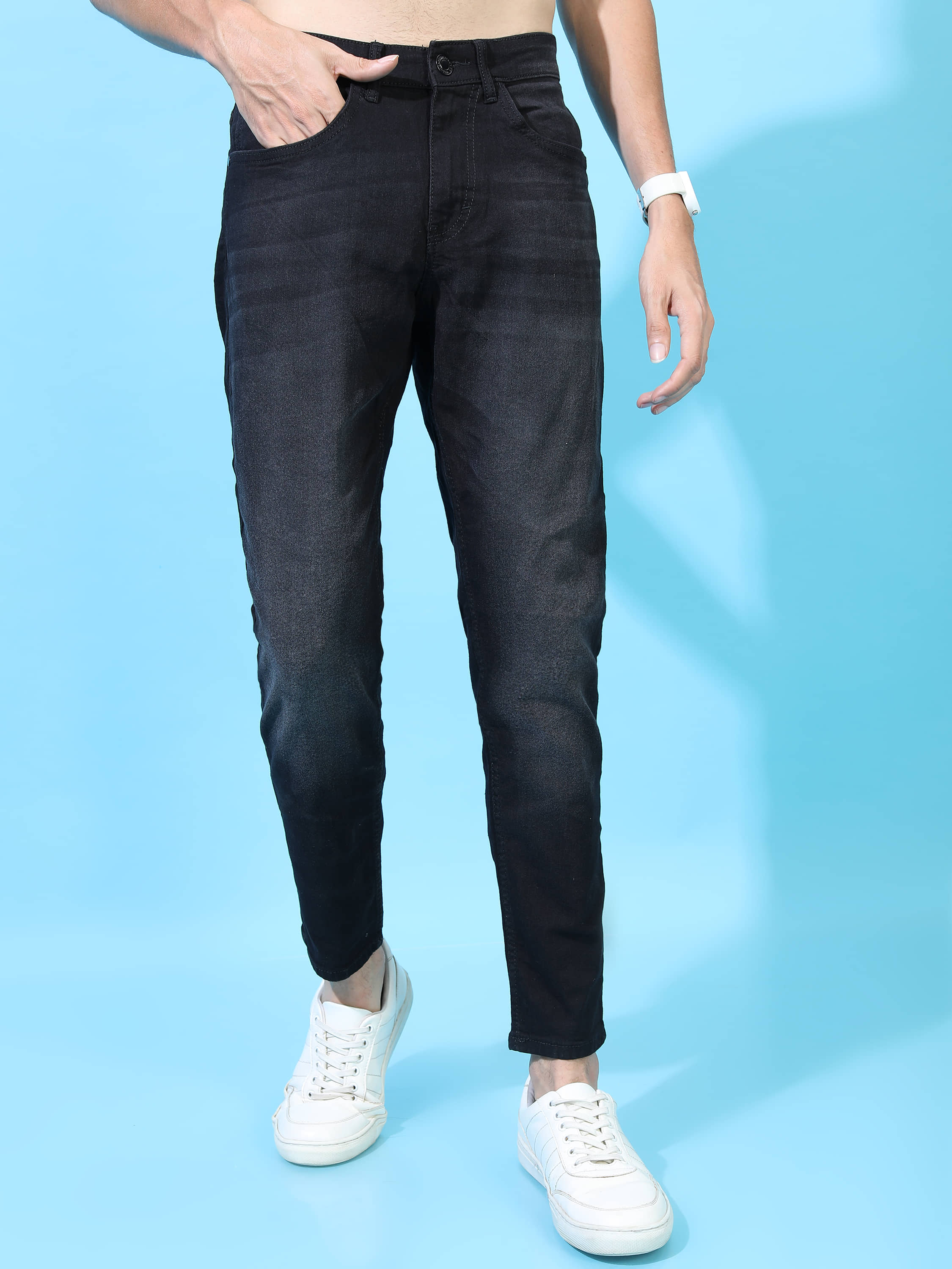 Highlander Tapered Men's Jeans - Black ( Pack of 1 ) - Jeans | Buy online on ZillyBuy
