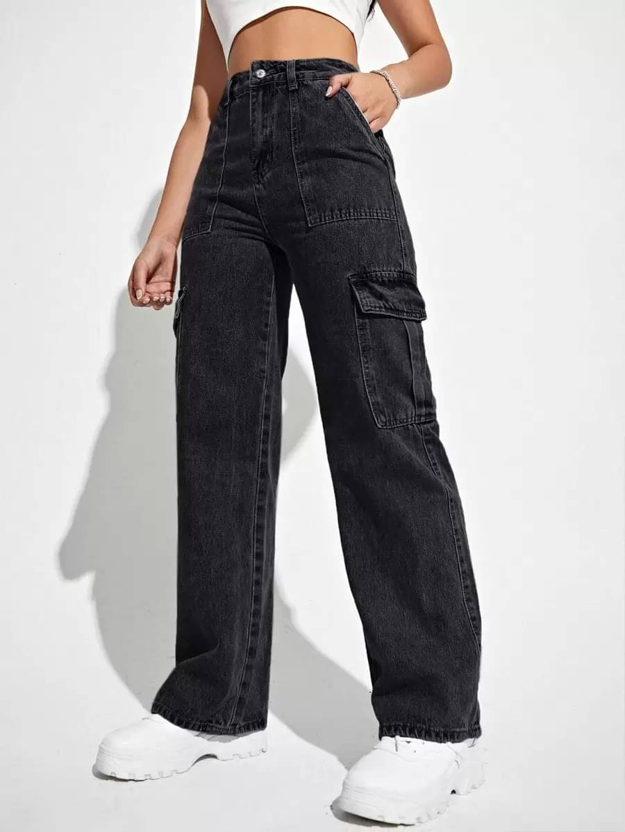     			Niffar Fashion Women's Straight Fit High-Rise Jeans ( Black )