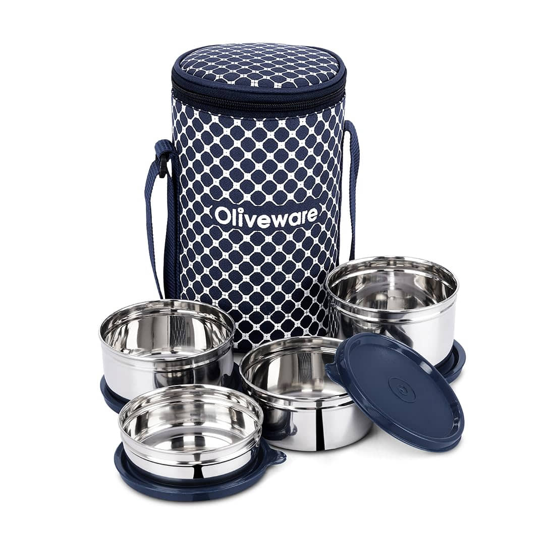 Oliveware Nexus Stainless Steel Lunch Box 4 - Container ( Pack of 1 )