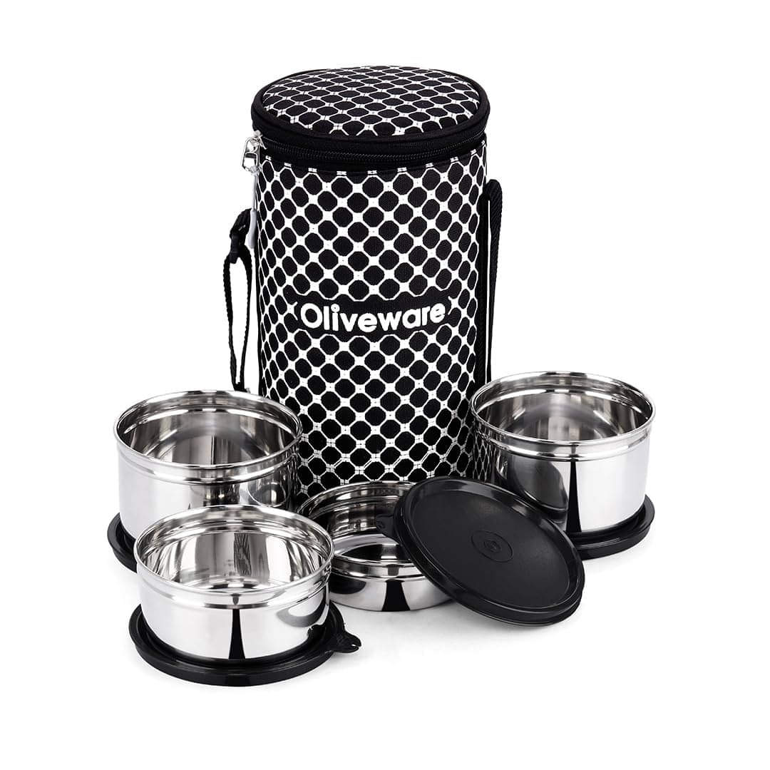     			Oliveware Nexus Stainless Steel Lunch Box 4 - Container ( Pack of 1 )