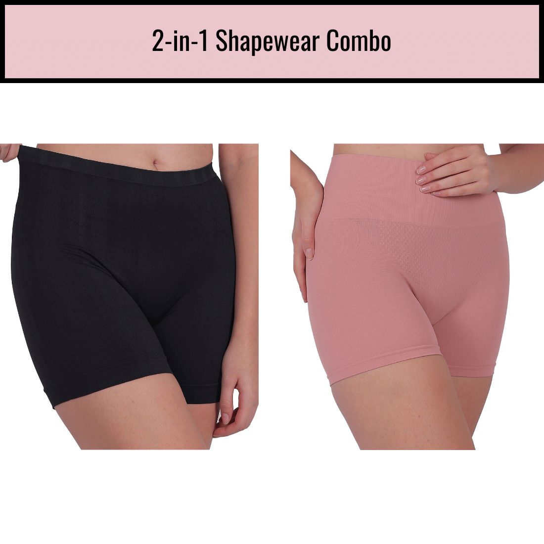     			Pia Trends Women Cotton Blend Tummy & Thigh Shaper ( Black,Peach )