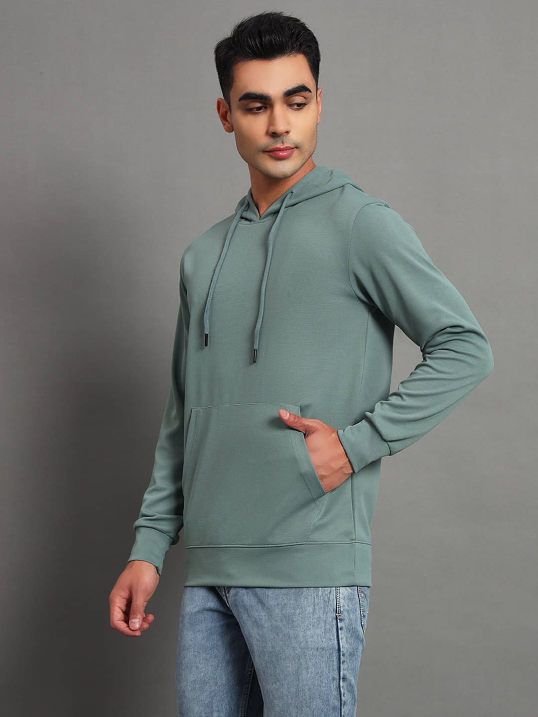     			Simple Solution Fleece Hooded Men's Sweatshirt - Sea Green ( Pack of 1 )