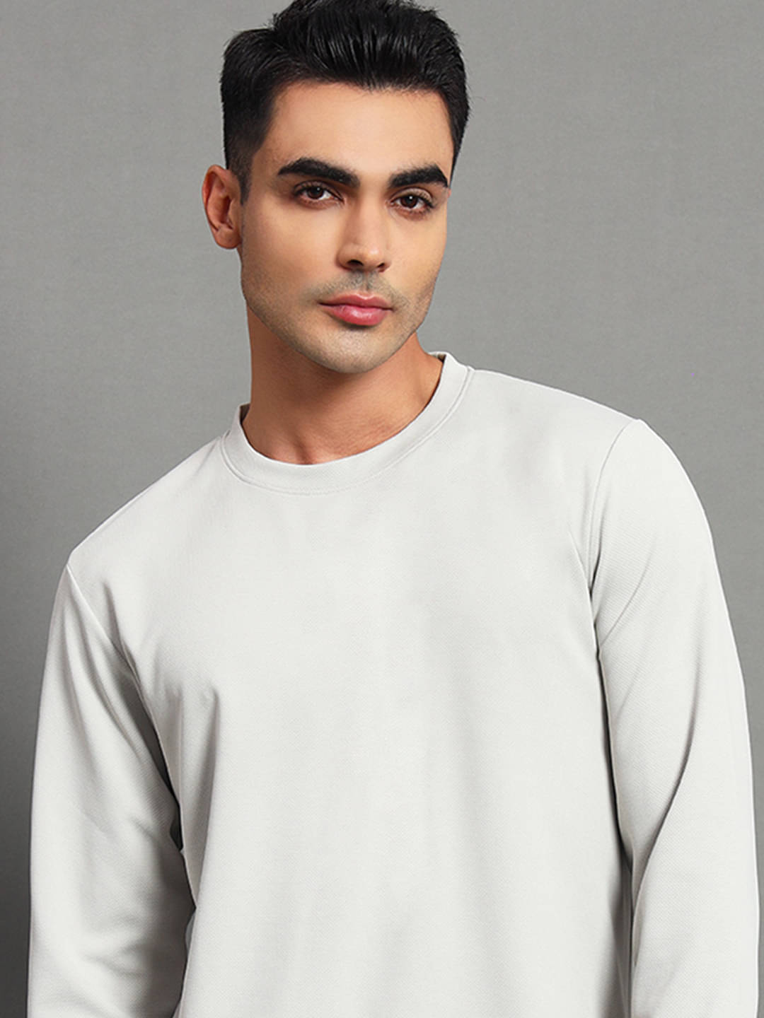     			Simple Solution Fleece Round Neck Men's Sweatshirt - Grey ( Pack of 1 )