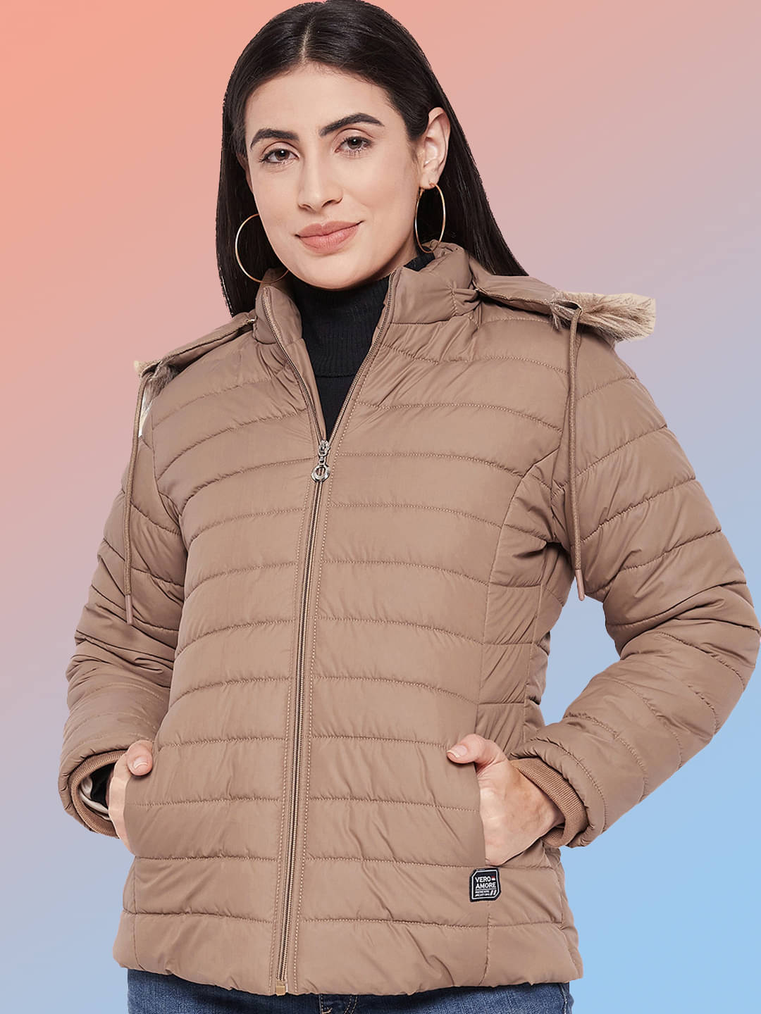 VERO AMORE Women Puffer Jacket ( Beige ) VERO AMORE Women Puffer Jacket ( Beige )