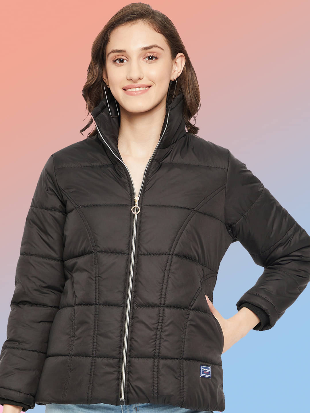     			VERO AMORE - Polyester Black Puffer