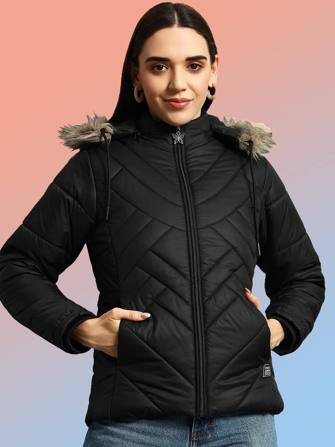 VERO AMORE - Polyester Black Puffer VERO AMORE - Polyester Black Puffer