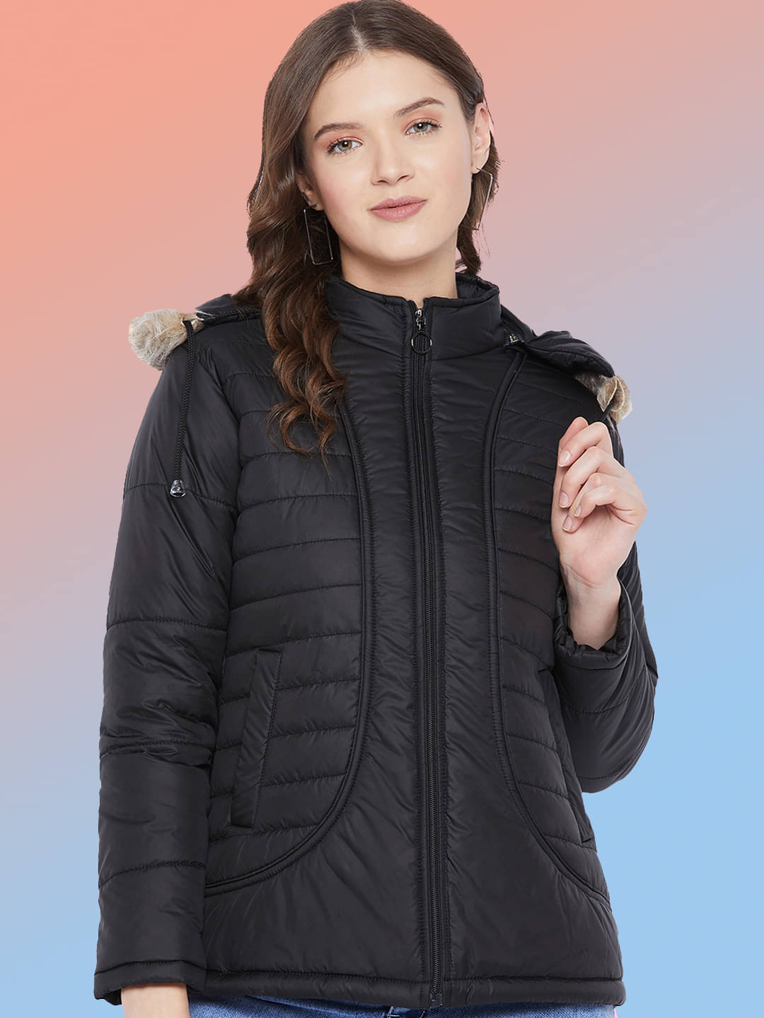 VERO AMORE - Polyester Black Puffer VERO AMORE - Polyester Black Puffer