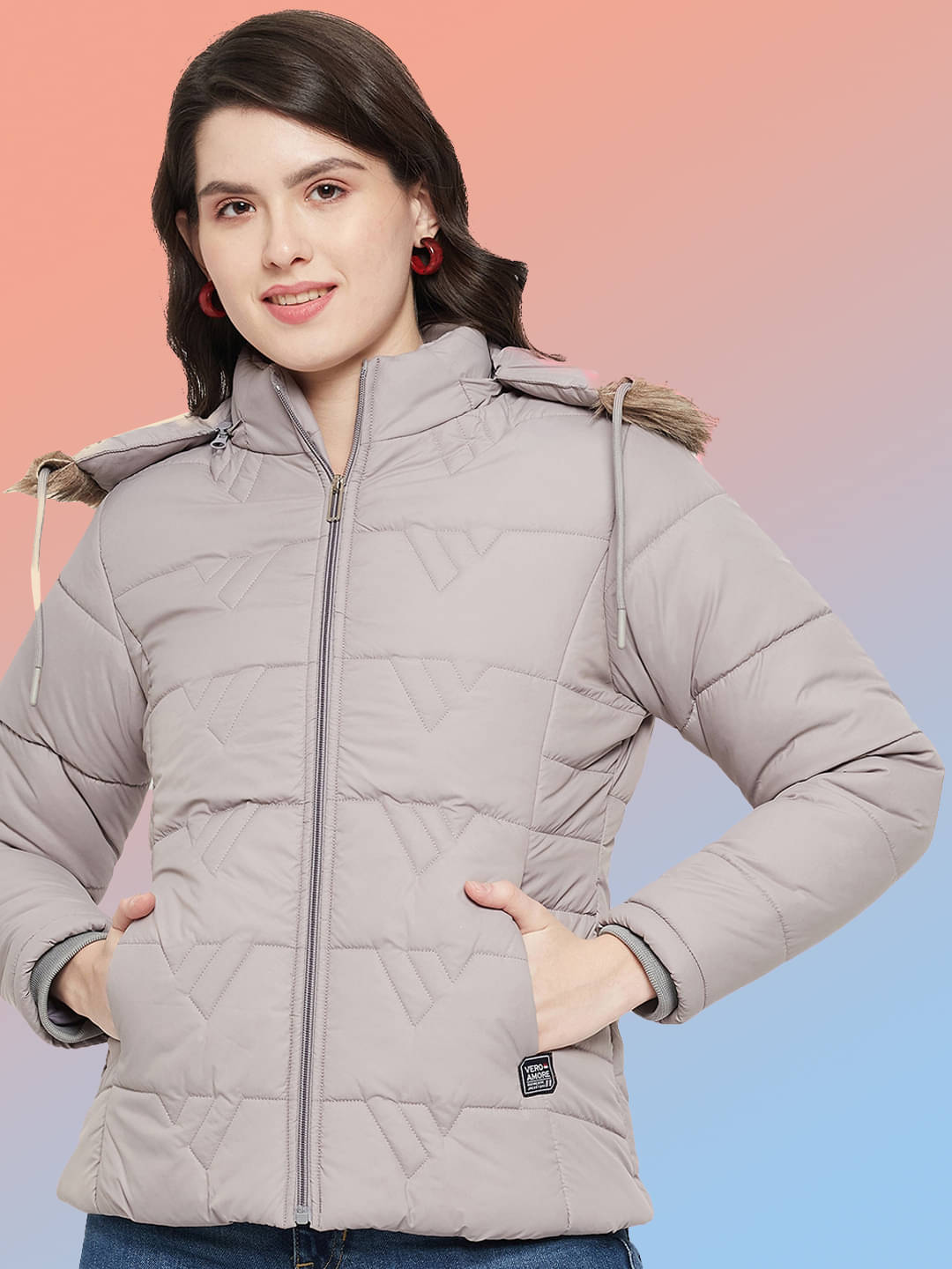 VERO AMORE Women Puffer Jacket ( Grey ) VERO AMORE Women Puffer Jacket ( Grey )