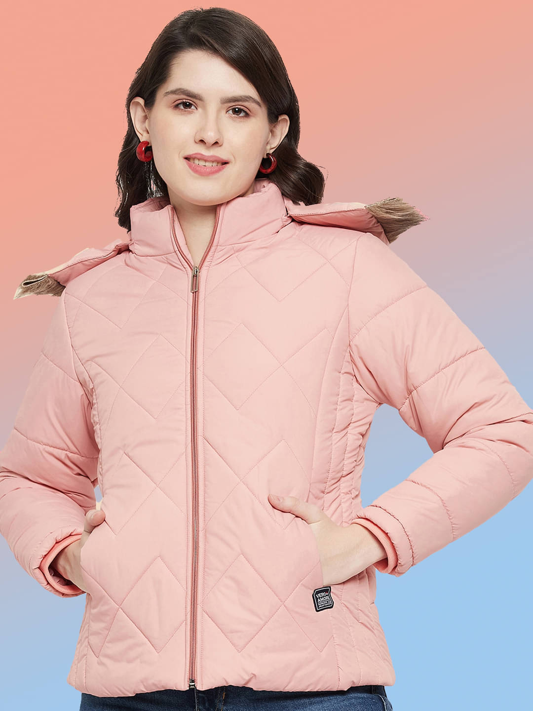    			VERO AMORE - Polyester Peach Puffer
