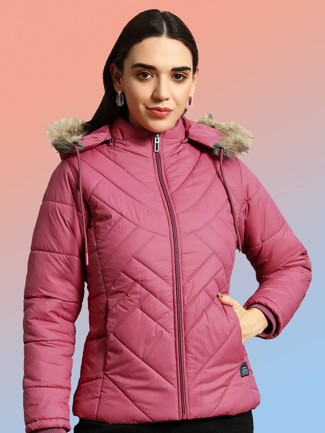     			VERO AMORE - Polyester Peach Puffer
