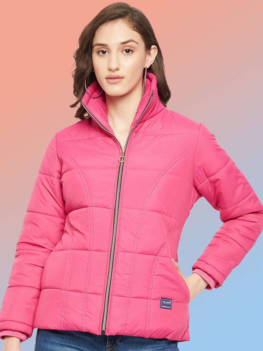 VERO AMORE Women Puffer Jacket ( Pink ) VERO AMORE Women Puffer Jacket ( Pink )
