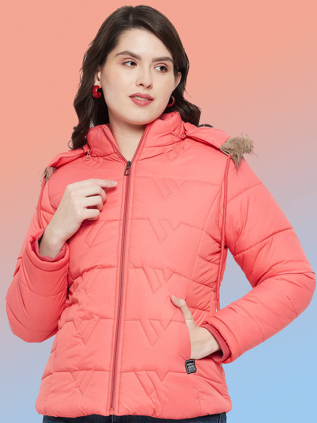     			VERO AMORE - Polyester Pink Puffer
