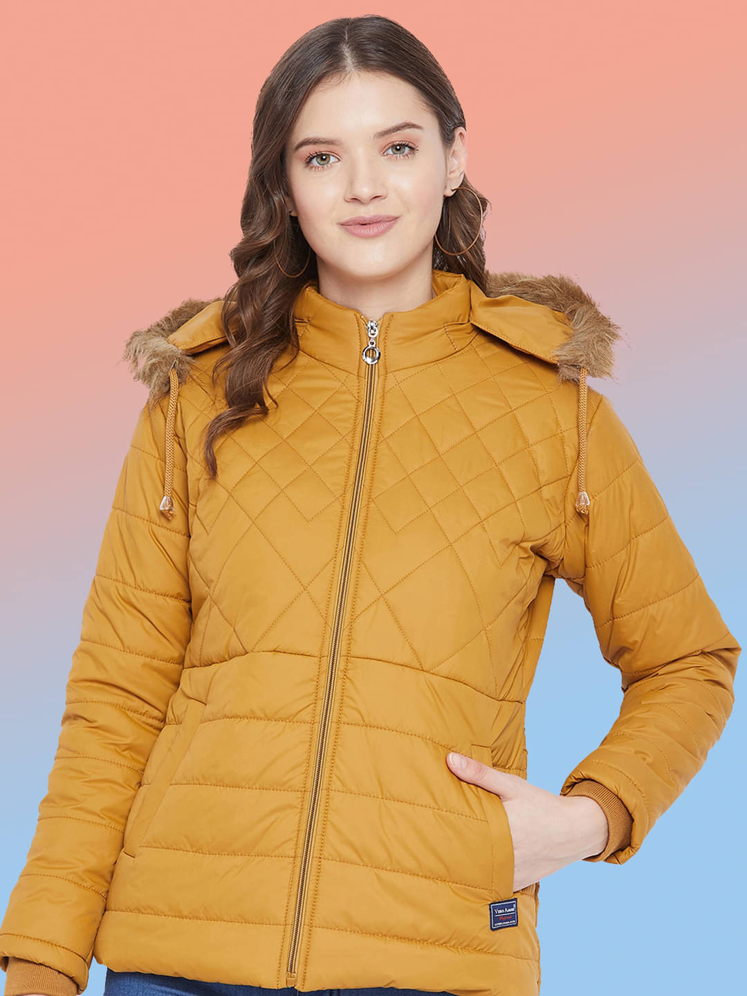 VERO AMORE Women Puffer Jacket ( Yellow ) VERO AMORE Women Puffer Jacket ( Yellow )