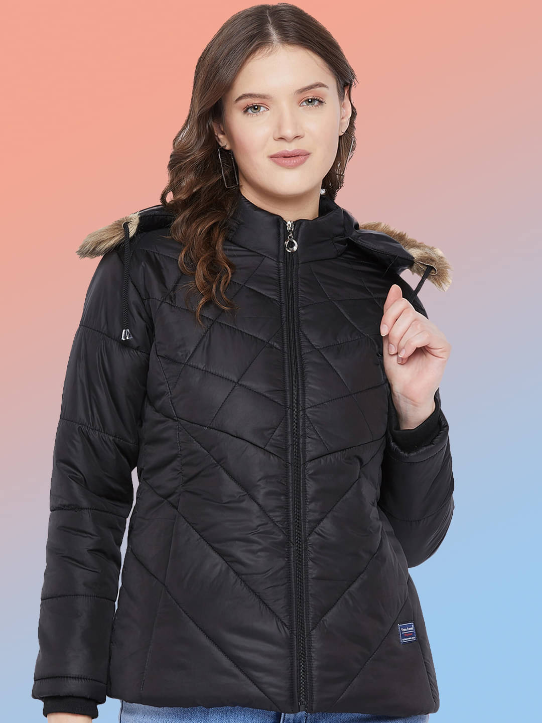 VERO MODERNO - Polyester Black Puffer VERO MODERNO - Polyester Black Puffer
