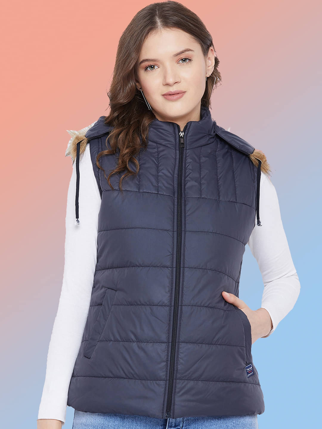 VERO MODERNO - Polyester Navy Puffer VERO MODERNO - Polyester Navy Puffer