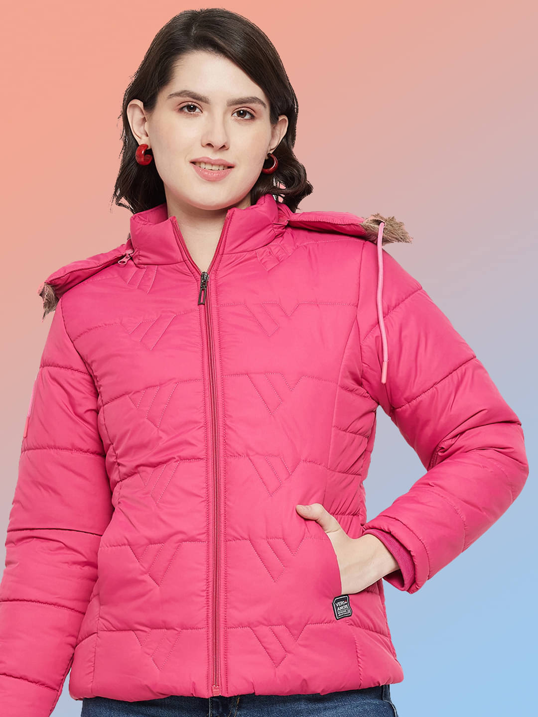 VERO MODERNO - Polyester Pink Puffer VERO MODERNO - Polyester Pink Puffer