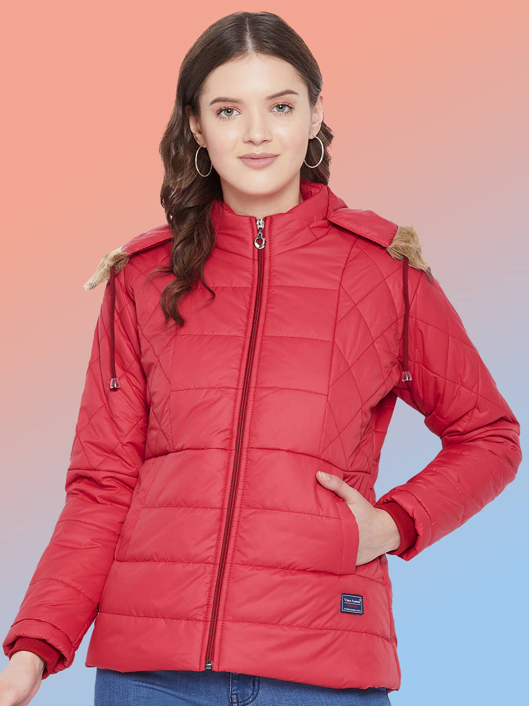 VERO MODERNO - Polyester Red Puffer VERO MODERNO - Polyester Red Puffer