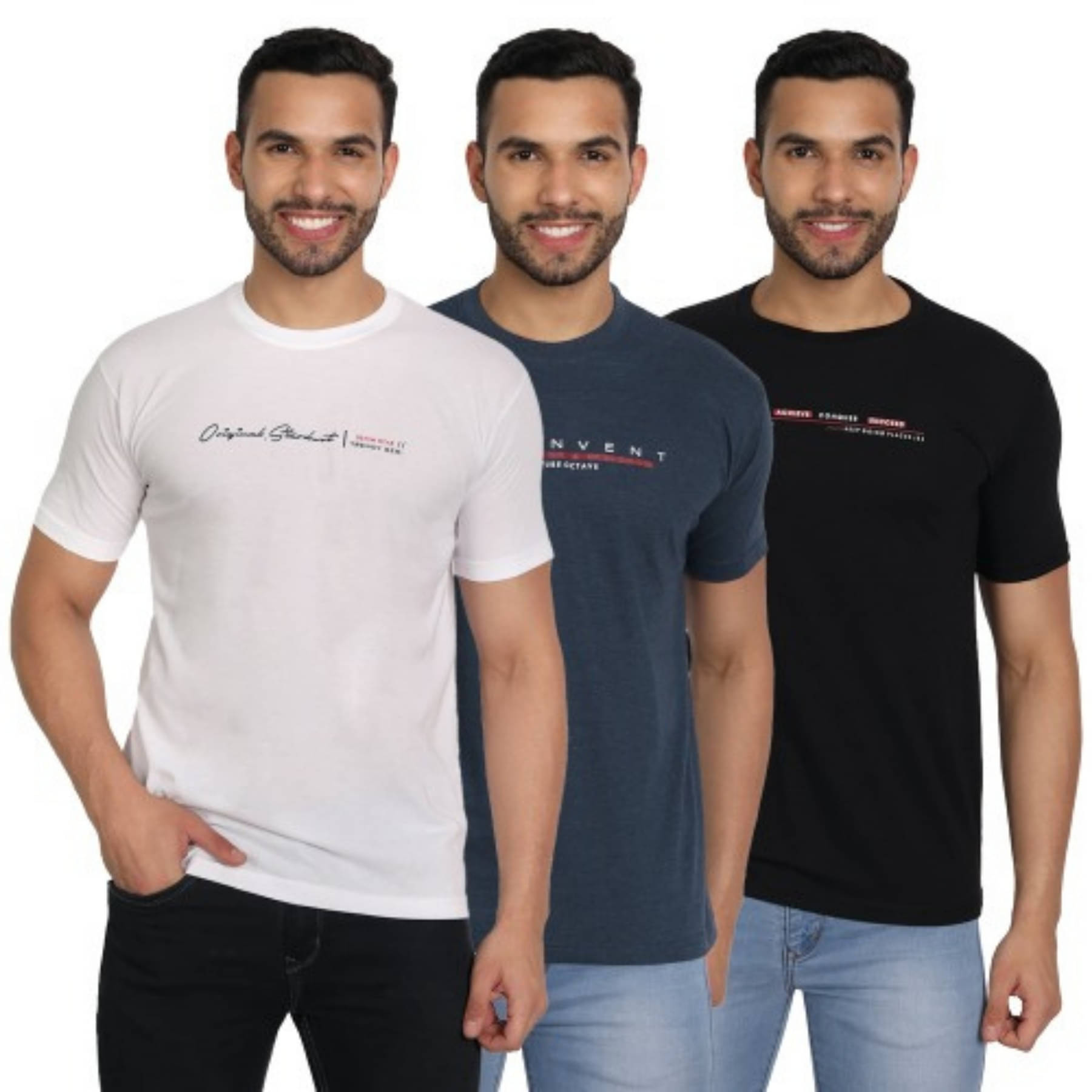     			ZEFFORA Men Cotton Blend Regular Fit Printed T-Shirt ( Multicolor2 )