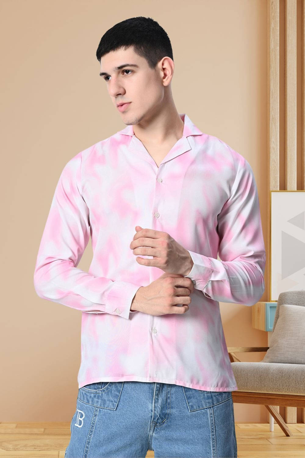     			elioop 100% Cotton Regular Fit Dyed Full Sleeves Men's Casual Shirt - Pink ( Pack of 1 )