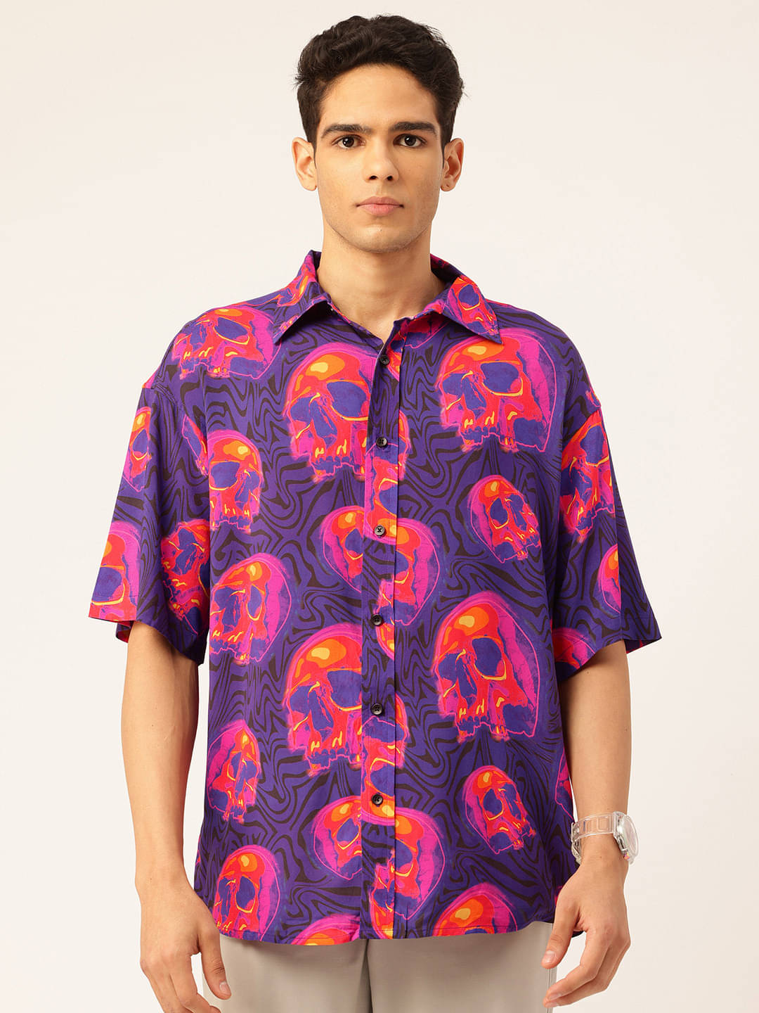 elioop Chiffon Relaxed Fit Printed Half Sleeves Men's Casual Shirt - Multicolor ( Pack of 1 ) elioop Chiffon Relaxed Fit Printed Half Sleeves Men's Casual Shirt - Multicolor ( Pack of 1 )