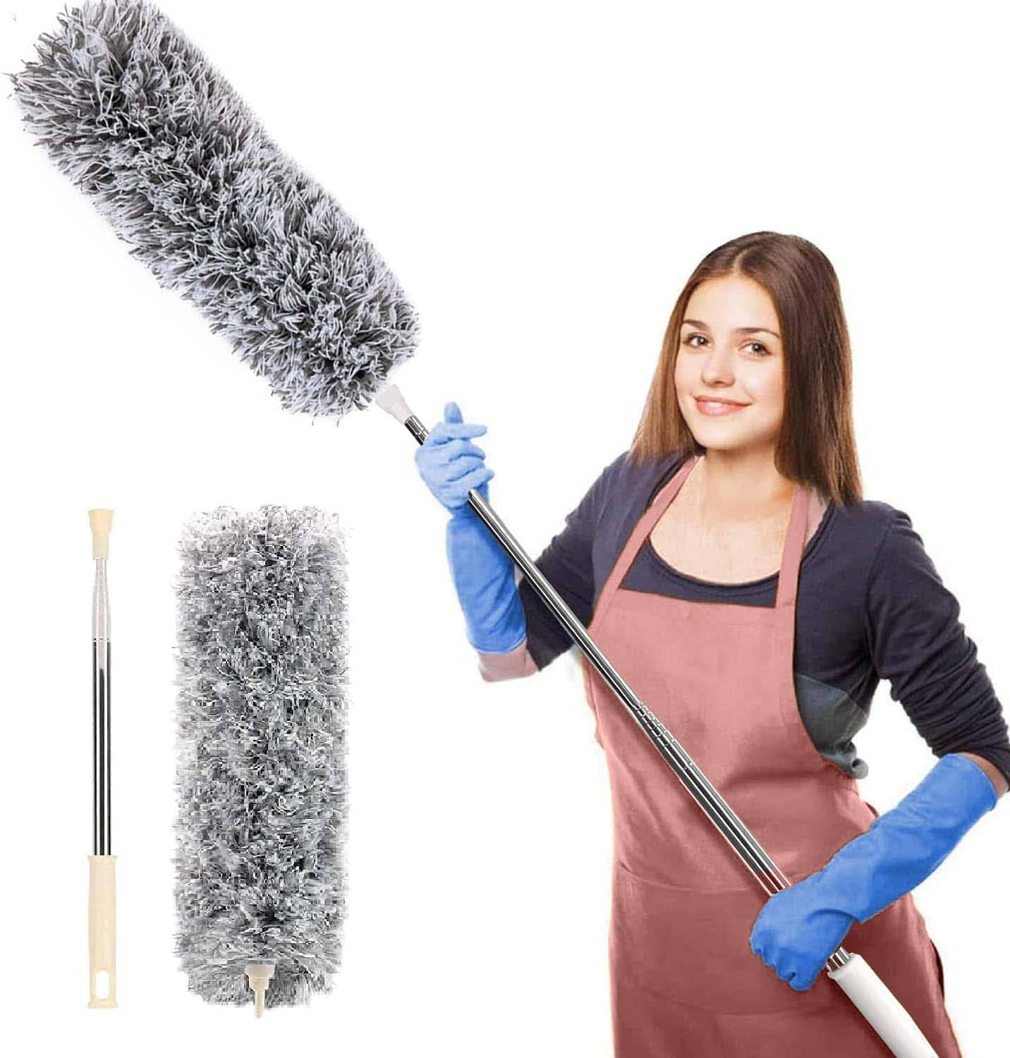 100 Inch Microfiber Mop | Wall Cleaning | Microfiber Feather Dusters for Cleaning Mop | Fan Cleaning Mop with Long Rod | Folding Mop | Duster for High Ceilings, Furniture, 100 Inch Microfiber Mop | Wall Cleaning | Microfiber Feather Dusters for Cleaning Mop | Fan Cleaning Mop with Long Rod | Folding Mop | Duster for High Ceilings, Furniture,