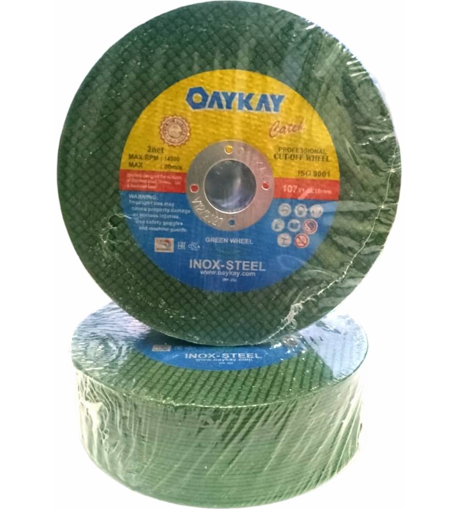     			4-Inch Double Net Cut off Wheels for Metal and Stainless Steel Cutting using Angle Grinder, Green - Pack of 50 Pieces OayKay Tools
