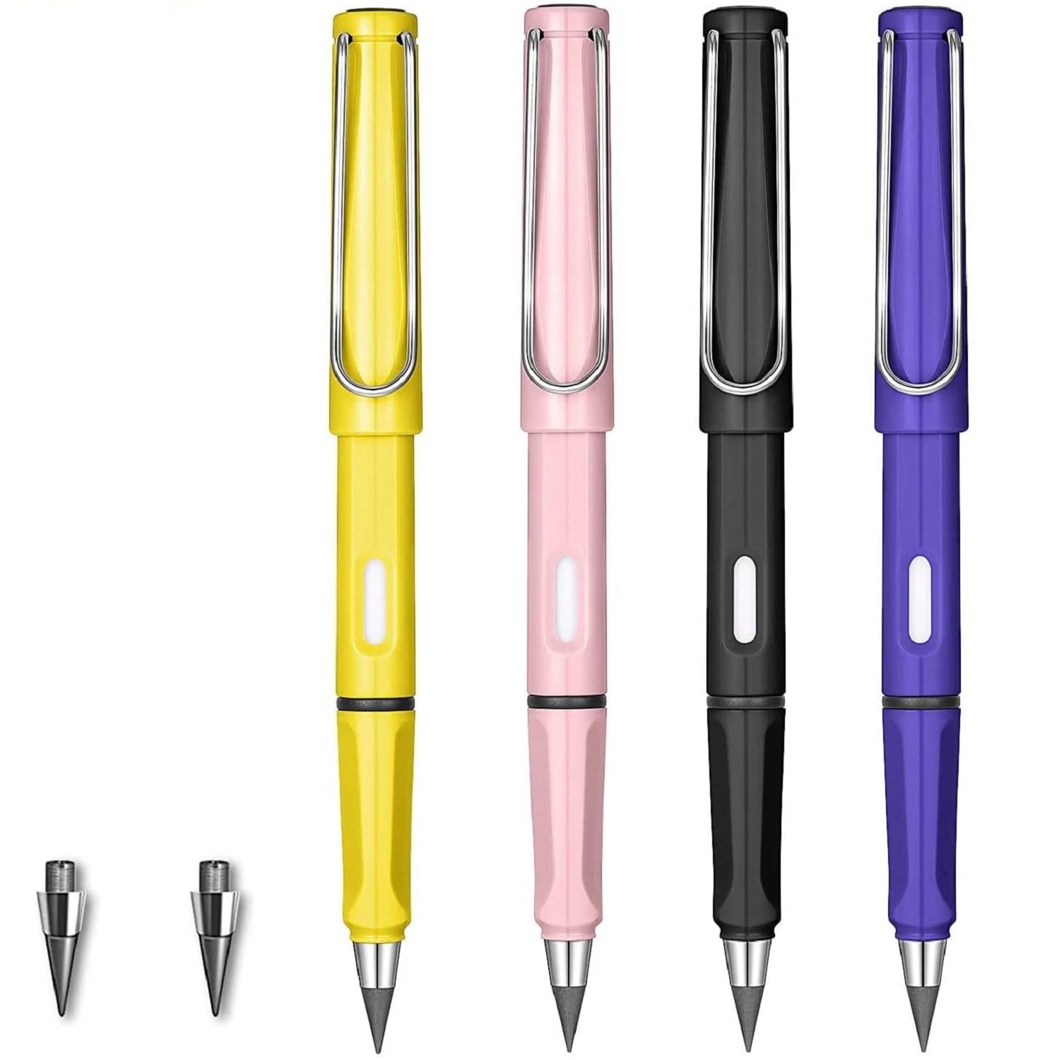     			4pcs Multicolor Inkless Pencils with 2pcs Extra Leads for Eternal Everlasting Pencil with Eraser