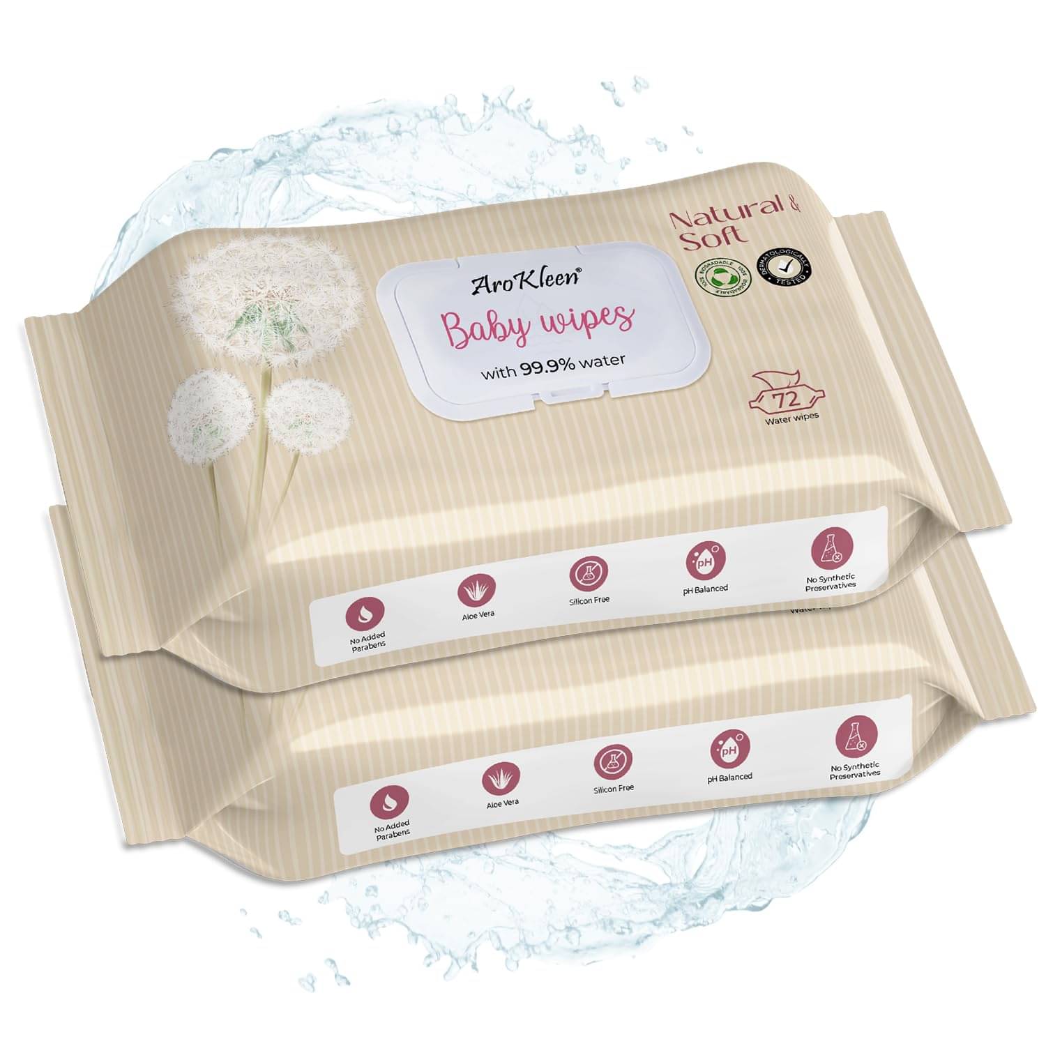     			Arokleen Scented Wet wipes For Babies ( Pack of 2 )