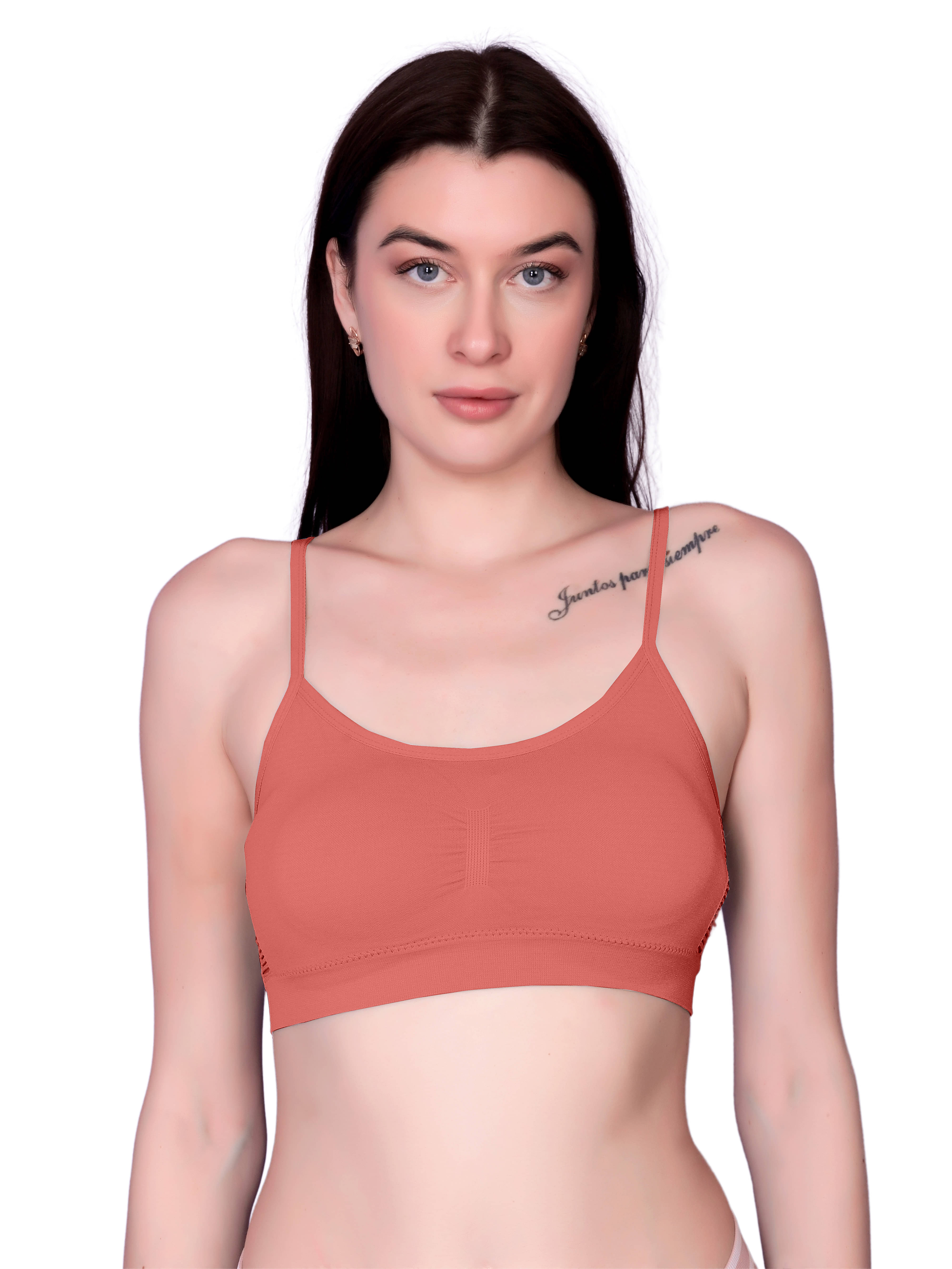 Dealseven Fashion Pack of 1 Nylon Lightly Padded Bralette Bra For Women ( Orange ) Dealseven Fashion Pack of 1 Nylon Lightly Padded Bralette Bra For Women ( Orange )