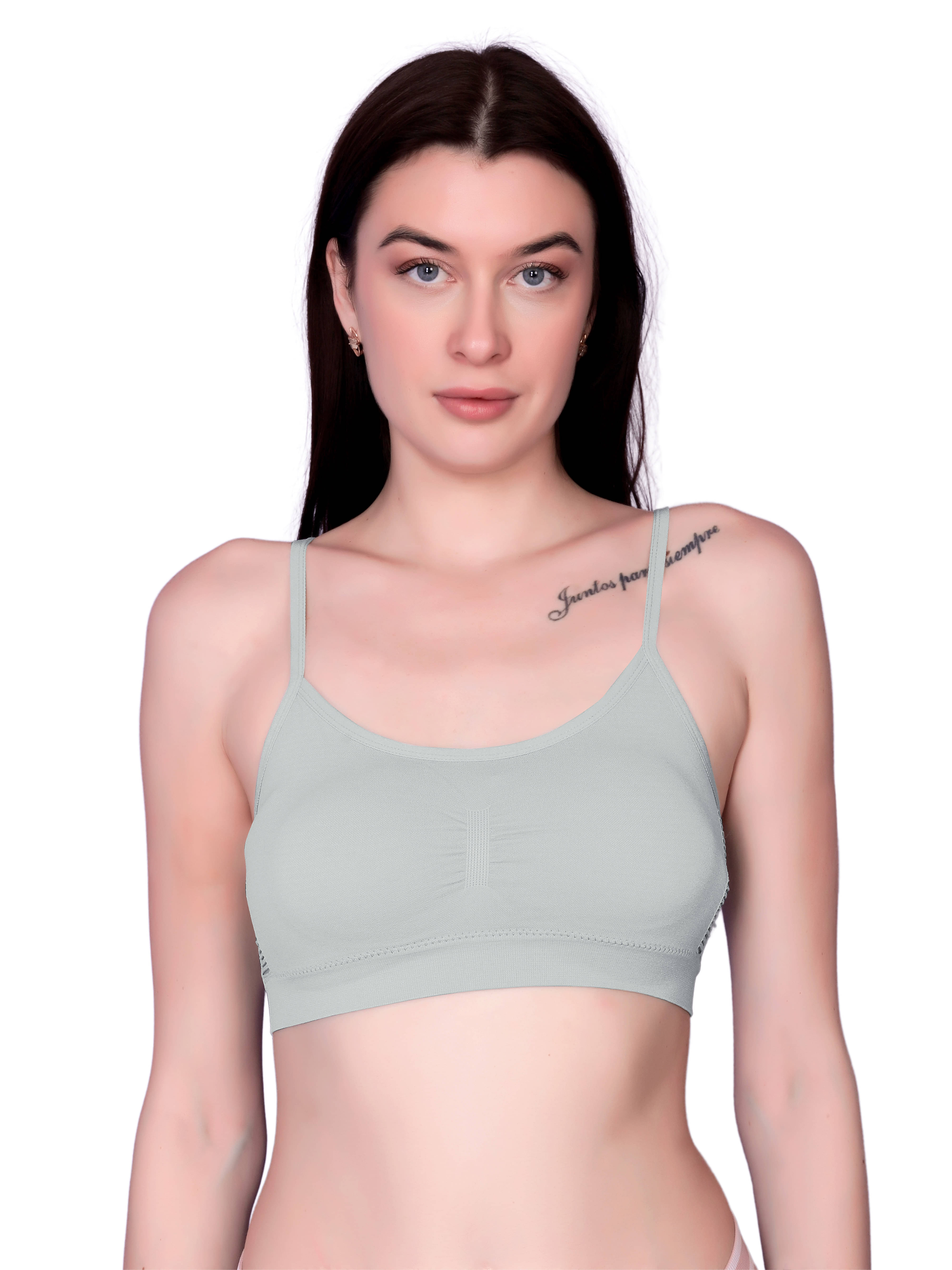 Dealseven Fashion Pack of 1 Nylon Lightly Padded Bralette Bra For Women ( Light Grey ) Dealseven Fashion Pack of 1 Nylon Lightly Padded Bralette Bra For Women ( Light Grey )