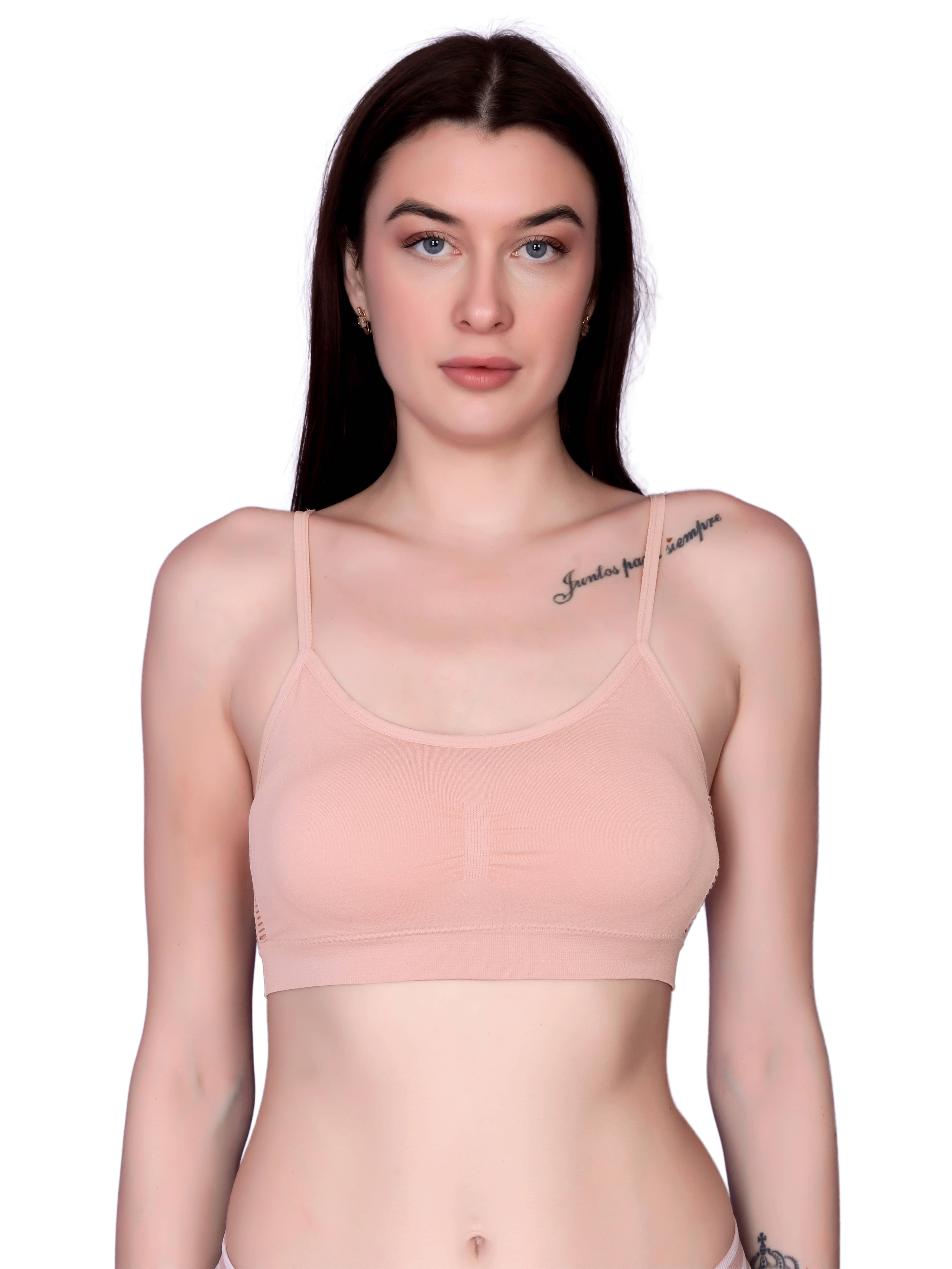 Dealseven Fashion Pack of 1 Nylon Lightly Padded Bralette Bra For Women ( Pink )     			Dealseven Fashion Pack of 1 Nylon Lightly Padded Bralette Bra For Women ( Pink )