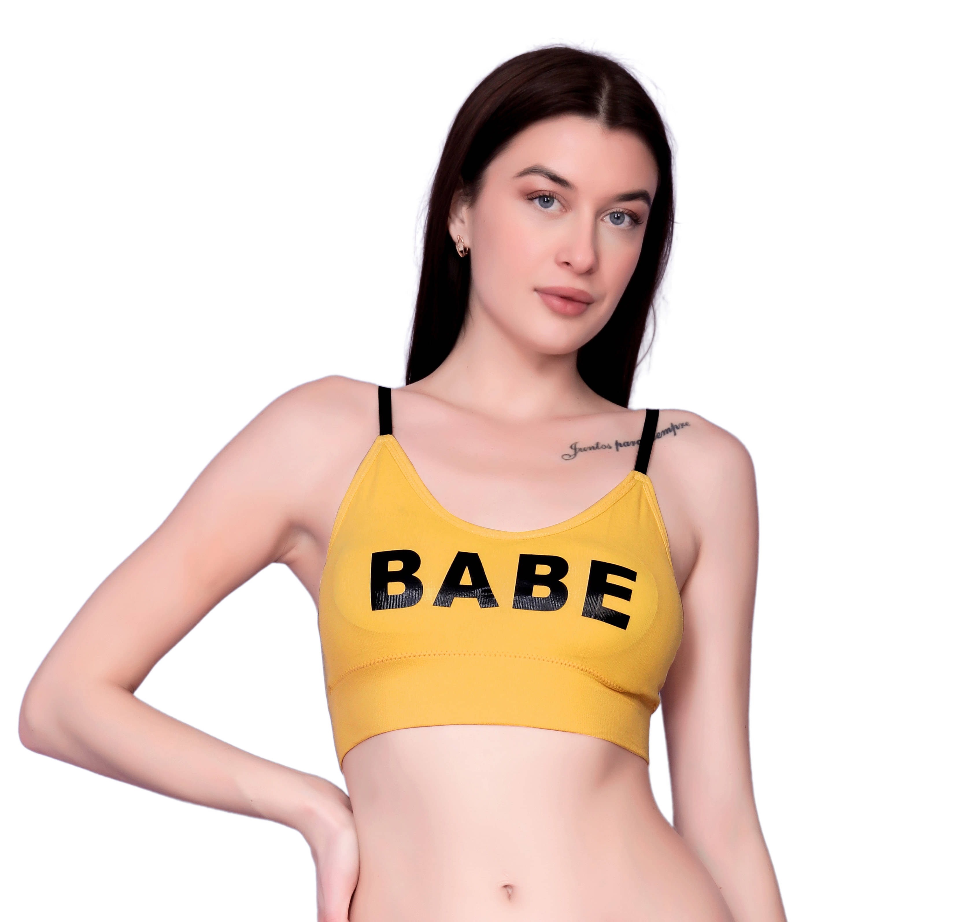     			Dealseven Fashion Pack of 1 Nylon Lightly Padded Everyday Bra For Women ( Yellow )