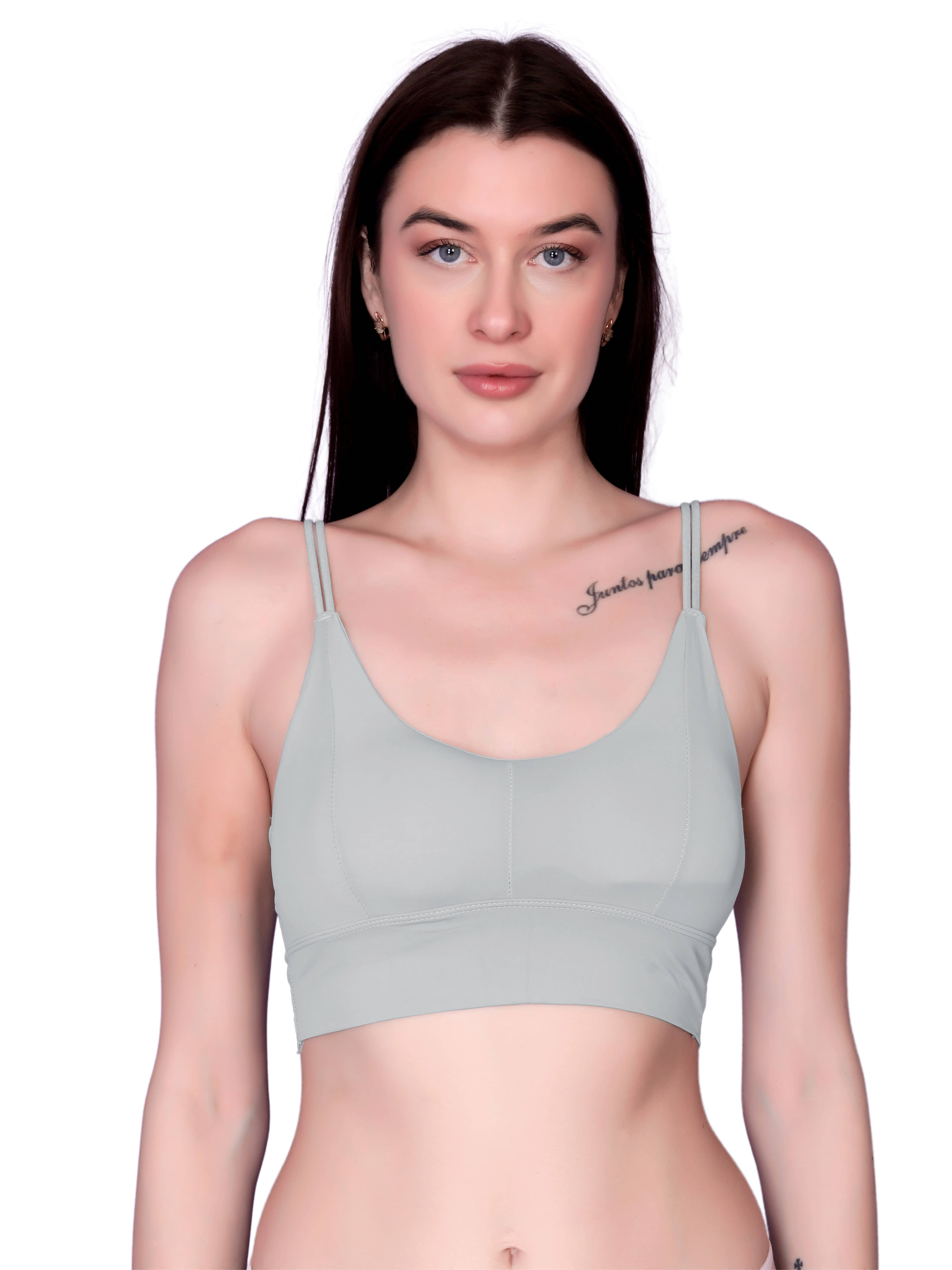 Dealseven Fashion Pack of 1 Nylon Lightly Padded Bralette Bra For Women ( Light Grey ) Dealseven Fashion Pack of 1 Nylon Lightly Padded Bralette Bra For Women ( Light Grey )