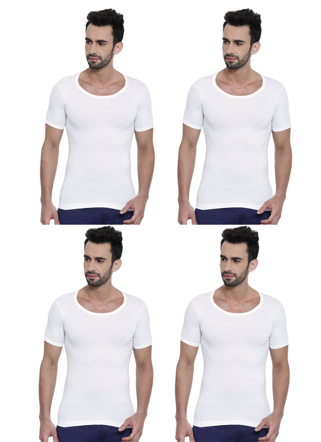 Dixcy Scott Pack of 4 Cotton Basic Vest For Men ( White ) Dixcy Scott Pack of 4 Cotton Basic Vest For Men ( White )