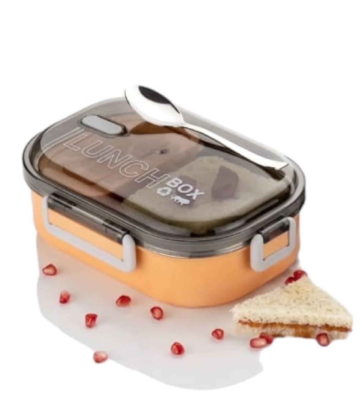     			Dreamy Delights Leak Proof Lunch Box & Spoon Stainless Steel Lunch Box 1 - Container ( Pack of 1 )