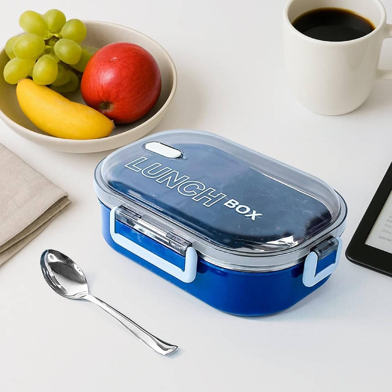 Dreamy Delights SS Lunch Box F BLUE Stainless Steel Lunch Box 1 - Container ( Pack of 1 ) Dreamy Delights SS Lunch Box F BLUE Stainless Steel Lunch Box 1 - Container ( Pack of 1 )